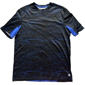 Energy Zone Mens Medium Blue Black Athletic Shirt Loose Fit Cool Dry Workout